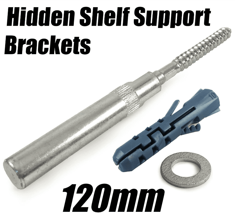 120mm Concealed Hidden Shelf Support Brackets Fixing Mounting Floating Shelves