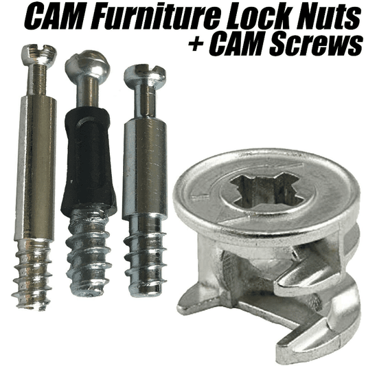 15mm Hole Cam Dowel Locking Nut & M5/M6 Cam Screw For Flatpack