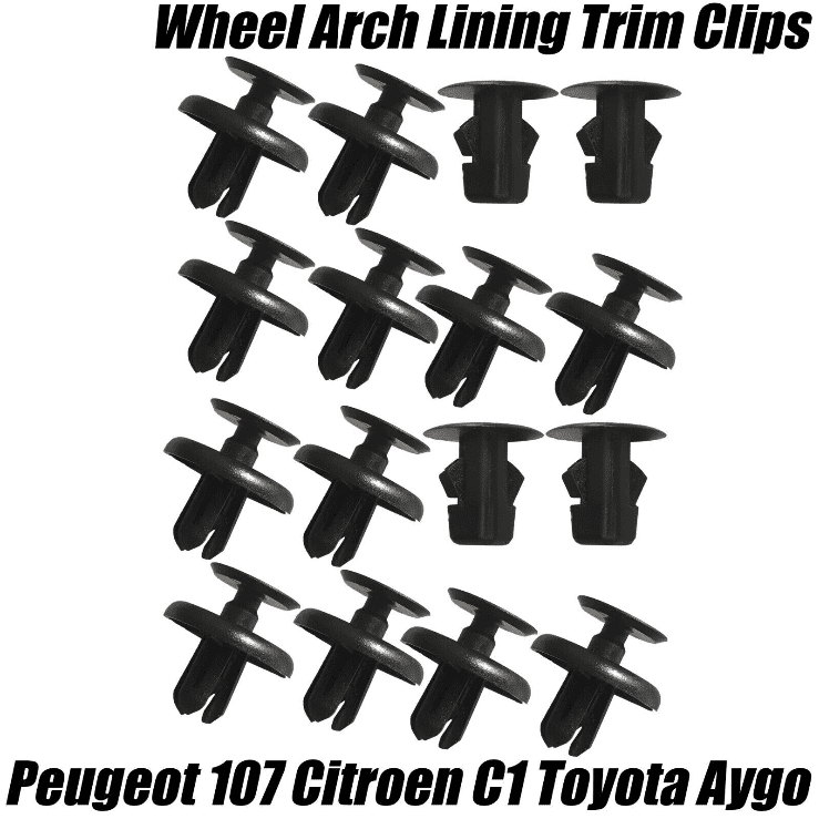 16X Clips for Aygo C1 107 Front Wheel Arch Inner Liner Mud Splashguard Wing Trim