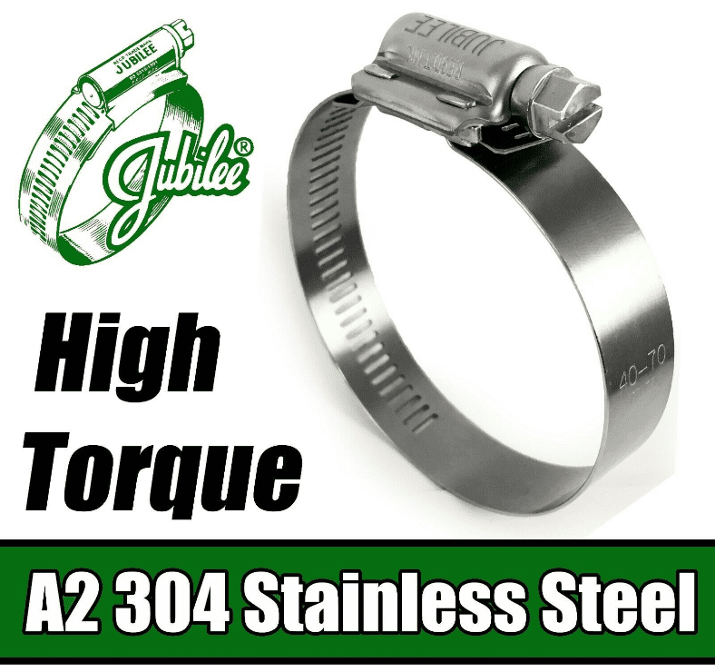 1X Jubilee Clip A2 Grade Stainless Steel High Torque Hose Pipe Clamps Worm Drive