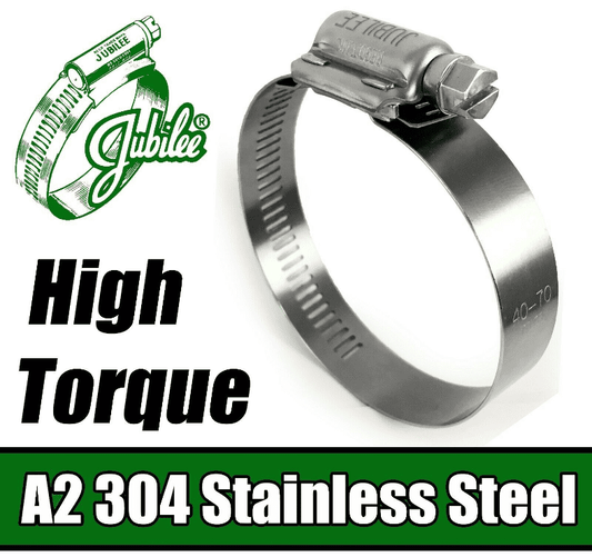 1X Jubilee Clip A2 Grade Stainless Steel High Torque Hose Pipe Clamps Worm Drive