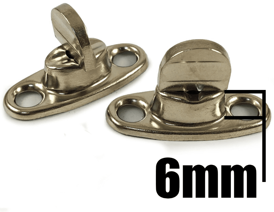 20x 6mm Standard 2 Hole Base Common Sense Turnbutton Marine Fastener