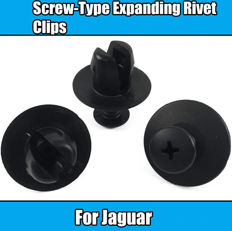 20x Black Plastic Expanding Rivet Clips for Jaguar 12mm Screw Fit
