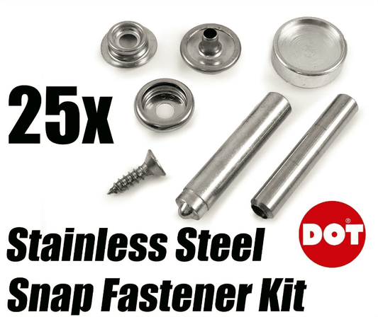 25x Dot 316 A4 Stainless Steel Stud Canvas To Deck Fastener Kit with Tools