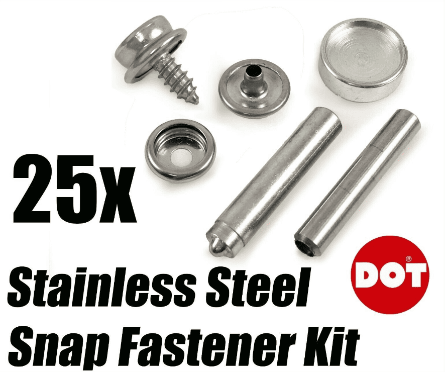 25x Genuine Dot Stainless Steel Stud Boat Canvas To Screw Fastener Kit With Tool