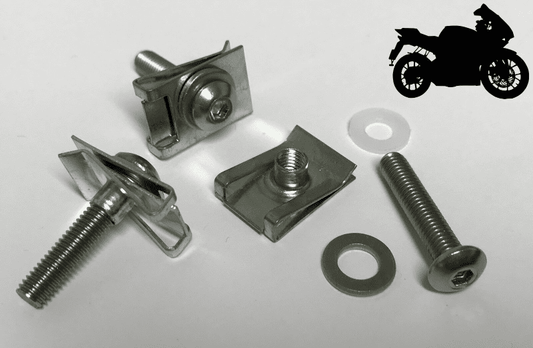 25x Motorcycle Stainless Button Head 5mm M5 Fairing Bolts Chimney Lug Nuts Clips