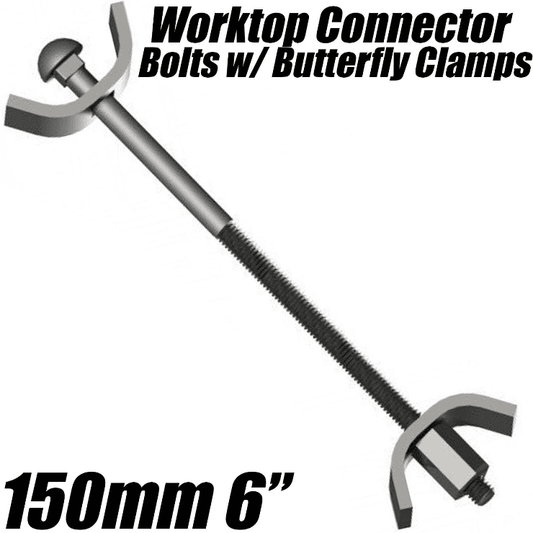 3x Worktop Connector Bolts 150mm 6" Easibolt Joint Butterfly Clamp Fixing Washer
