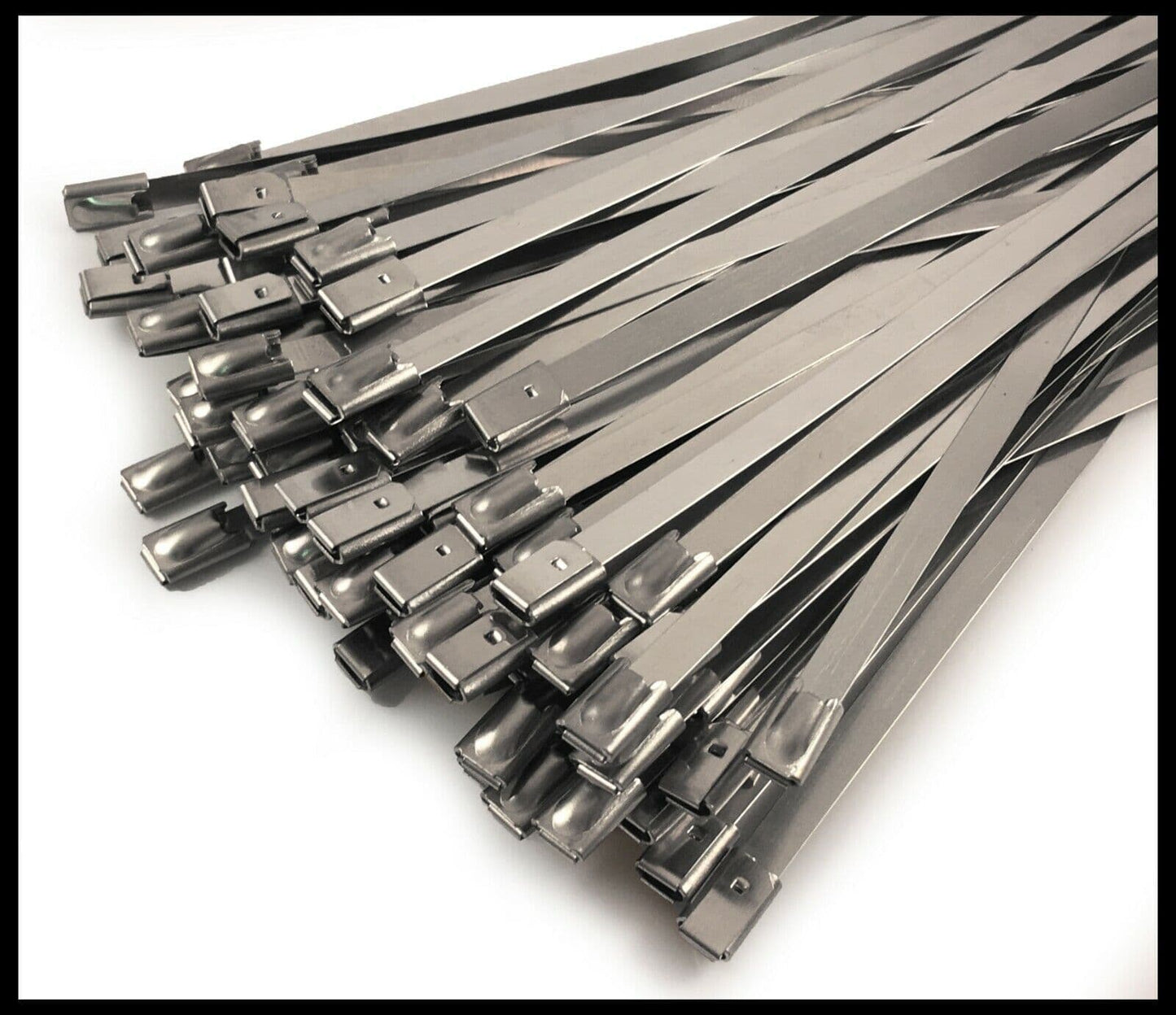 4.6x200mm A2 Stainless Steel Cable Ties Wrap Exhaust Heat Strap Induction Pipe