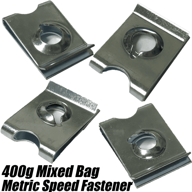 400G Mix Bag Of Speed Fasteners Metric Screw U Clips Spire Captive Lug Nuts Zinc