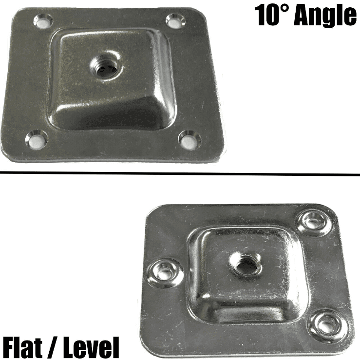 4x Furniture Leg Mounting Plate Flat/Angled Wood Metal Dowel
