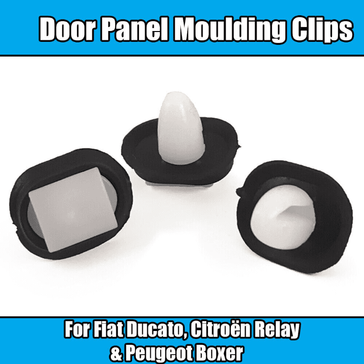 50x White Plastic Clips for Peugeot Boxer Side Moulding Rubstrip Lower Door Trim