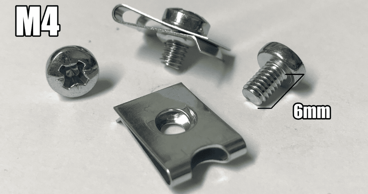5x M4 U Clips Speed Fasteners Captive Nut with Machine Screw 6mm Set Pozi Head