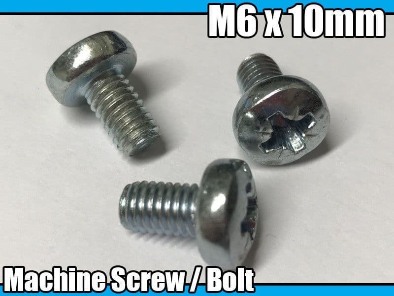5x M6X10mm Pozi Head Machine Screw Phillips Pan Head Screws