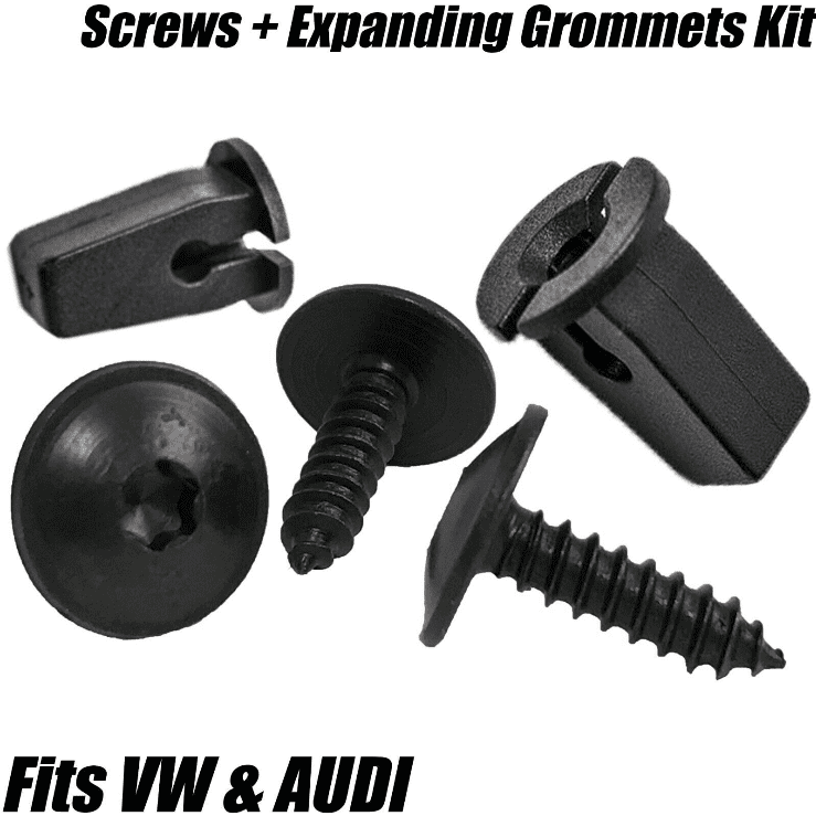 5x Universal Black Expanding Nuts Grommets & Metal Torx Screw for VW Audi