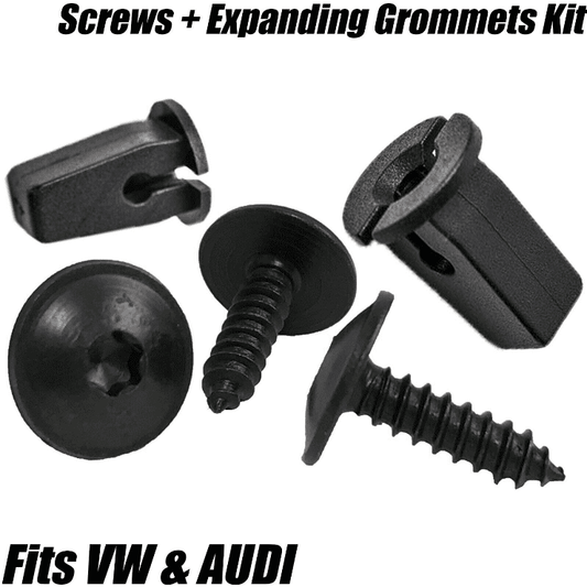 5x Universal Black Expanding Nuts Grommets & Metal Torx Screw for VW Audi