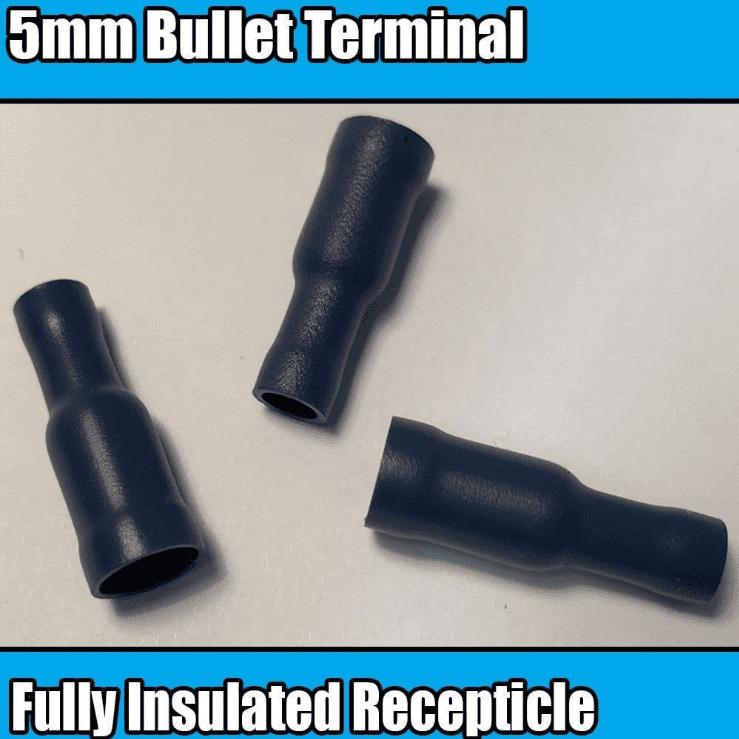 Blue Bullet Recaptacle Insulated Electrical Splice Crimp 5mm Terminal Cable Wire