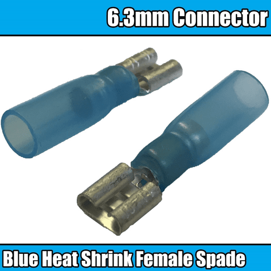 Blue Heat Shrink Female Spade Electrical Wire Terminals Non Crimp Connectors