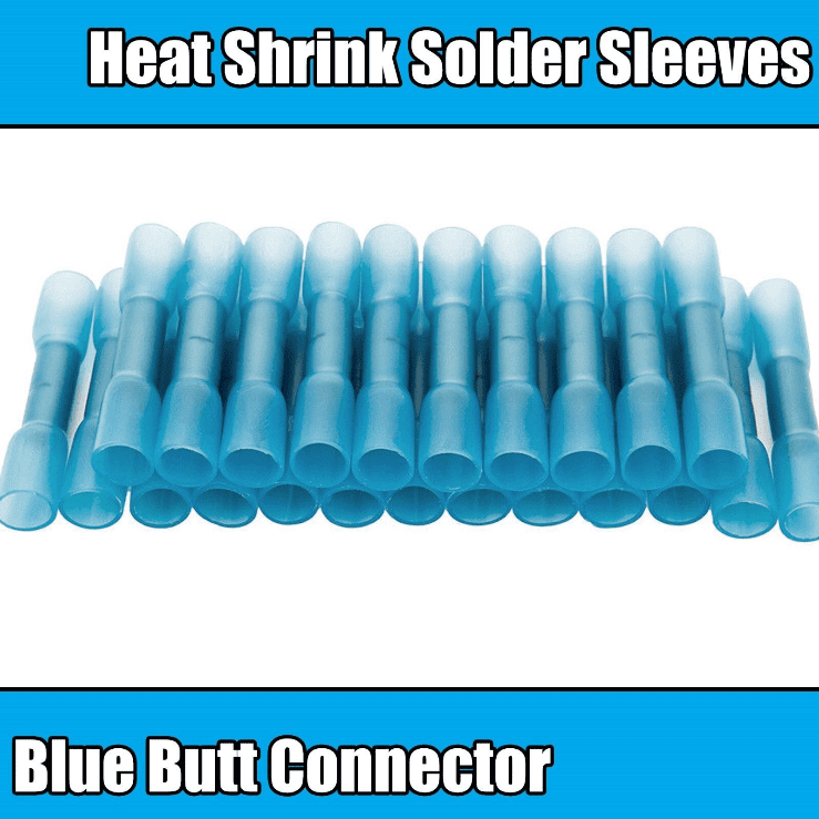 Blue Heat Shrink Sleeves Electrical Wire Butt Terminals Non Crimp Connectors