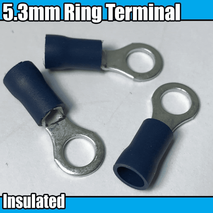 Blue Ring Hoop Insulated Electrical Splice Crimp 5.3mm Terminals