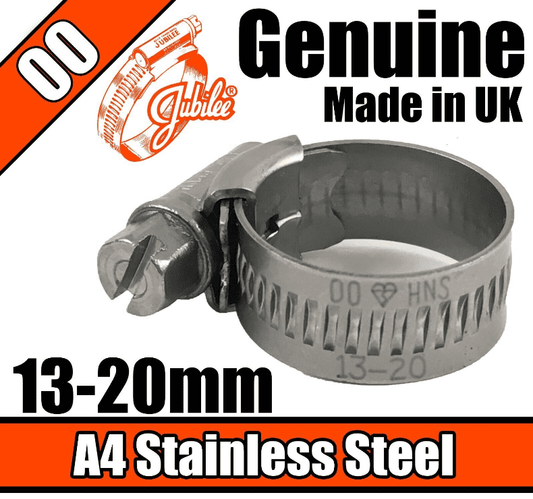 Jubilee A4 Marine Grade Stainless Steel Clips Hose Pipe Clamp 13mm-20mm 00