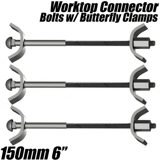 Kitchen Worktop Connector Bolt 150mm 6" Joint Butterfly Clamp