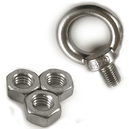 Lifting Eye Bolts A4 Marine Stainless Steel Metric Thread With Full Hex Nuts