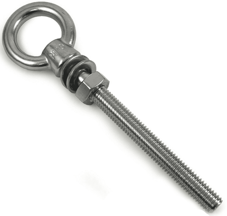M10x80mm A4 316 Marine Grade Stainless Steel Lifting Eye Bolt Long shank Nut