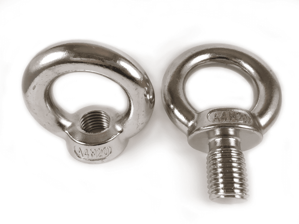 M20 A4 316 Marine Grade Stainless Steel M20 Lifting Eye Bolts & Nuts Din 580 582