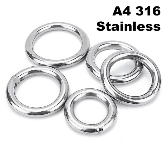 M3 Round O Rings - A4 316 Marine Grade Stainless Steel - Welded Polished M3