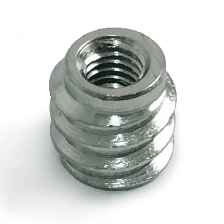 M4X10mm Unheaded Hex Drive Steel Zinc Screw Threaded Wood Inserts Chipboard