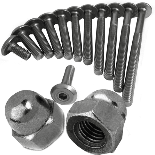 M6 A2 Stainless Steel Furniture Connector Bolts + Domed Nuts