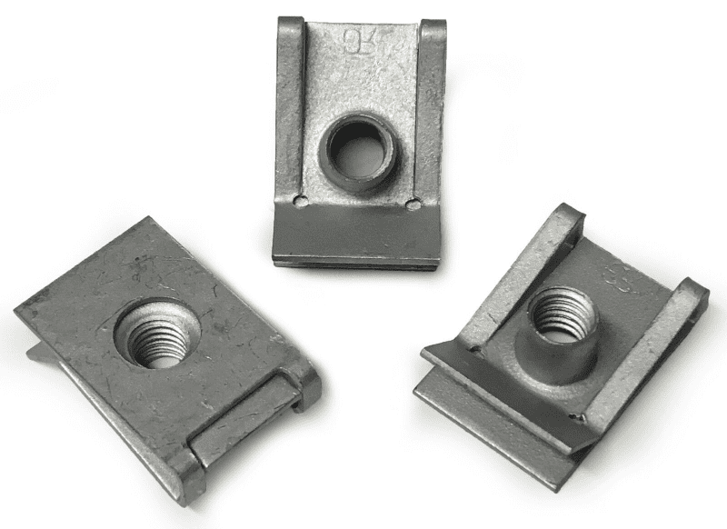 M6 Chimney U Lug Nuts Speed Threaded Fasteners Spire Captive Clips Fixing Silver