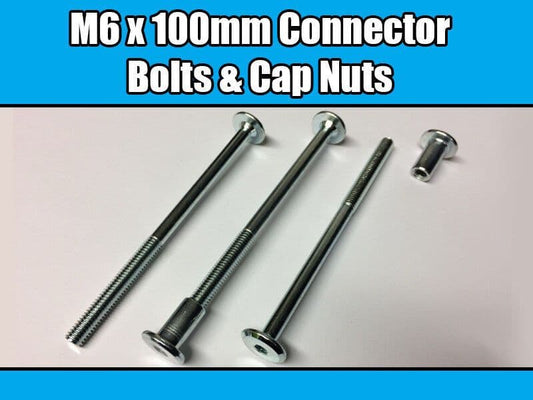 M6X100mm Furniture Connector Bolts & Nut Caps Allen Key Head Joint Fixing Unit