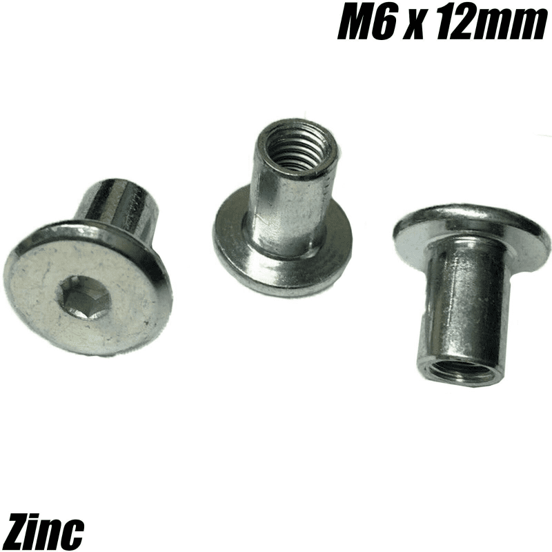 M6X12mm Allen Key Head Connector Bolt Cap Nuts Black Gold Bronze Zinc