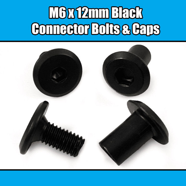 M6X12mm Black Furniture Connector Bolts With Cap Nuts Joint Fixing Bed Cot