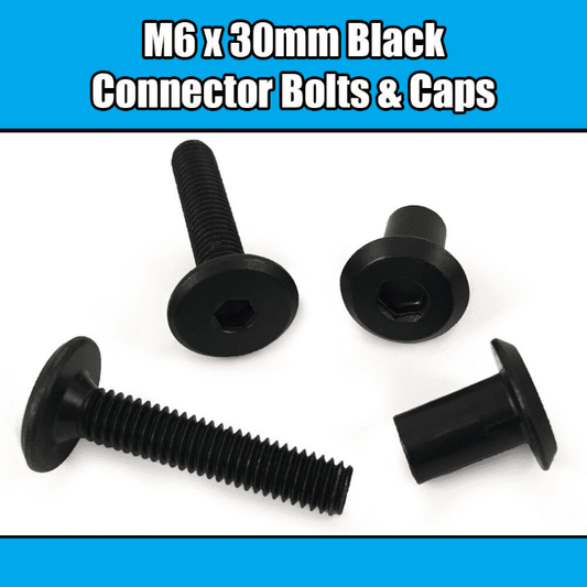 M6X30mm Black Furniture Connector Bolts With Cap Nuts Joint Fixing Bed Cot