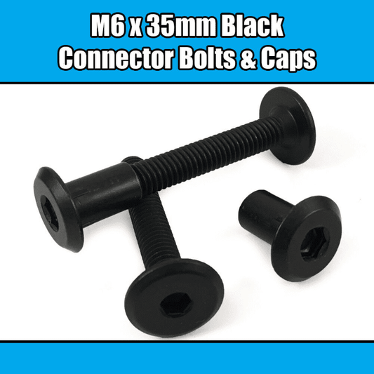 M6X35mm Black Furniture Connector Bolts With Cap Nuts Joint Fixing Bed Cot
