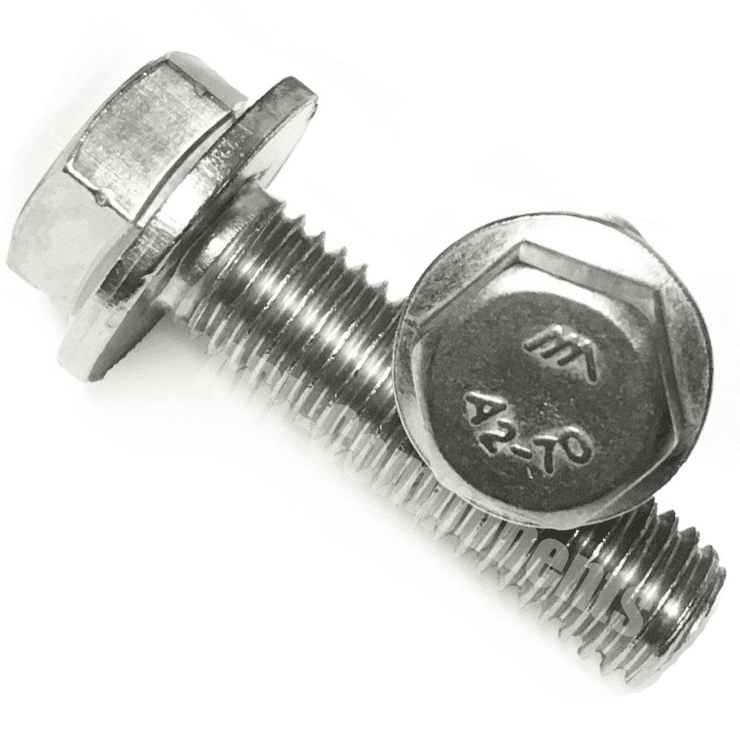M8 A2 Stainless Steel Hex Head Flange Bolts Screws W/ Domed Hex Nut + Washers