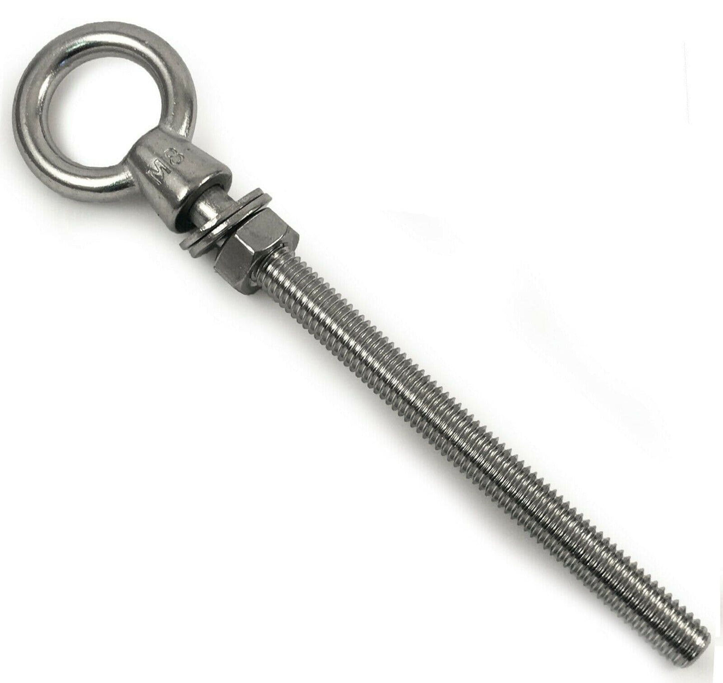 M8x150mm A4 Marine Grade Stainless Steel Lifting Eye Bolt Long Shank