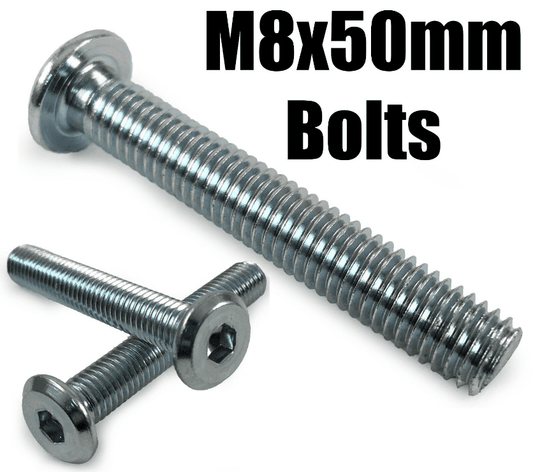 M8X50mm Furniture Connector Bolts Allen Key Flat Head Joint Fixing Unit Bed