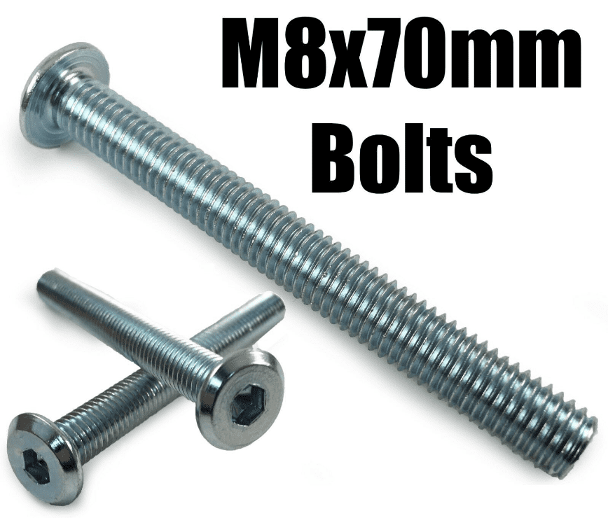 M8X70mm Furniture Connector Bolts Allen Key Flat Head Joint Fixing Unit Bed