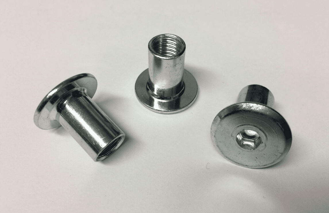 M8X70mm Furniture Connector Bolts & Cap Nuts Allen Key Flat Head Joint Fixing