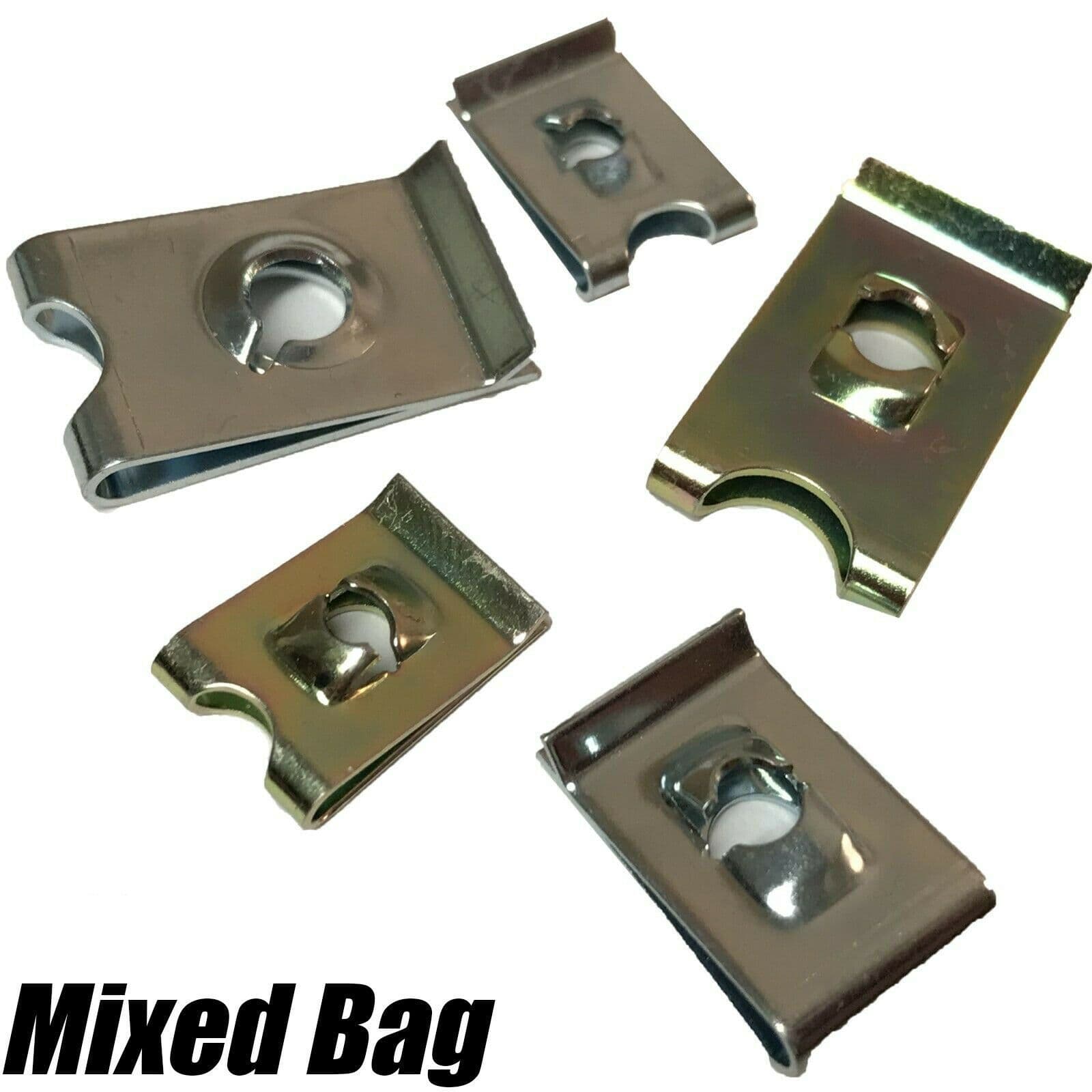Mixed Bag of Speed Fasteners Panel U Clips Spire Clip - Zinc 200g - 1Kg Bulk