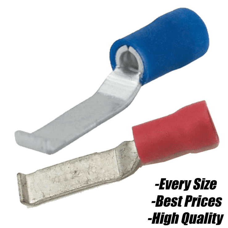 Red Blue Lipped Blade Terminal Electrical Wire Splice Cable Crimp Terminals