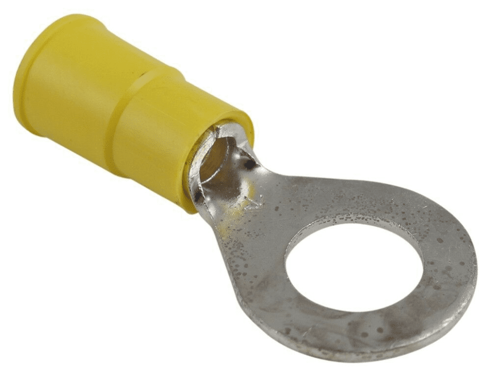 Red Blue Yellow 6.4mm Insulated Copper Crimp Ring Hoop Terminal Connector Wire