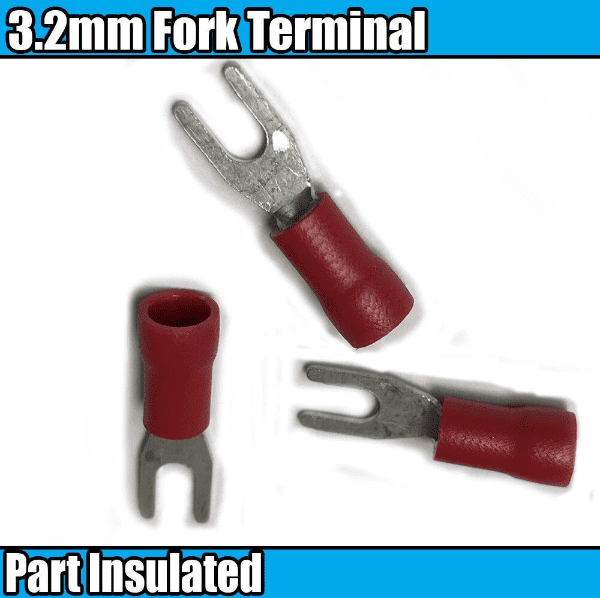 Red fork Insulated Electrical 3.2-6.4mm Crimp Terminals Cable Wire Audio