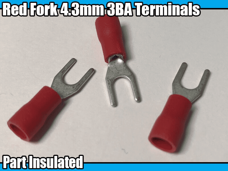 Red fork Insulated Electrical 3.2-6.4mm Crimp Terminals Cable Wire Audio