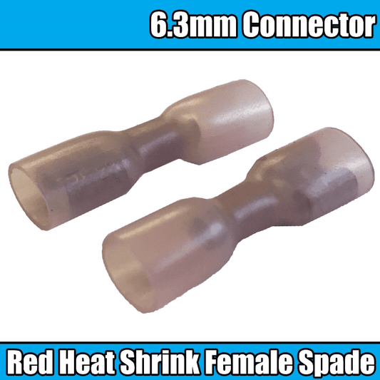 Red Heat Shrink Female Spade Fully Insulated Wire Electrical Terminals Connector