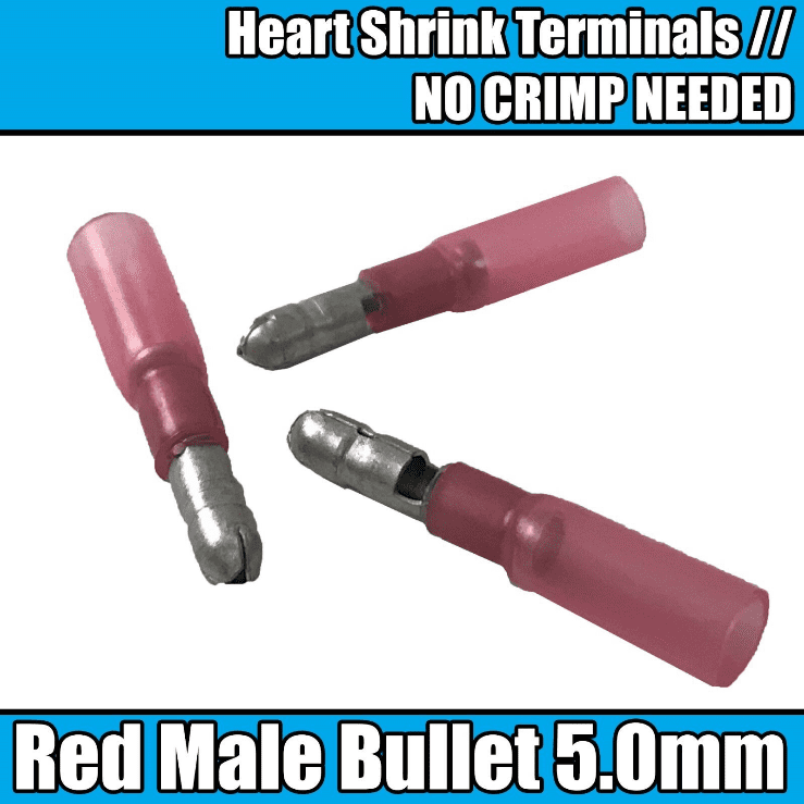 Red Heat Shrink Male Bullet Terminal Connector Electrical