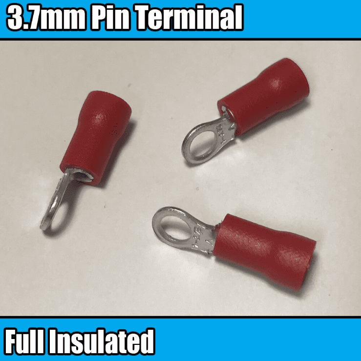 Red Ring Hoop Insulated Electrical 3.2-13mm Crimp Terminals Cable Wire Audio